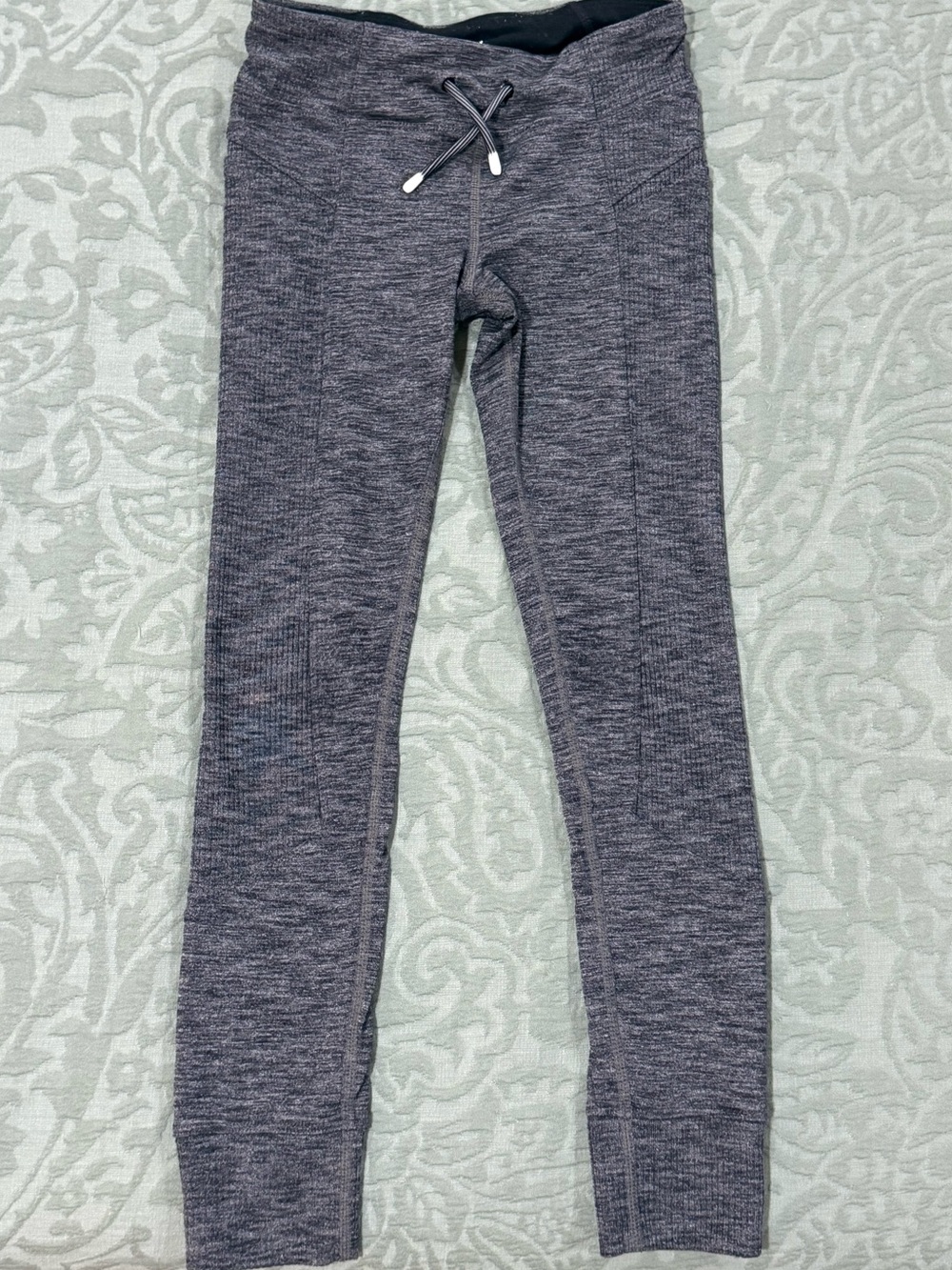 Athleta Girls Heathered Charcoal Grey Performance Leggings